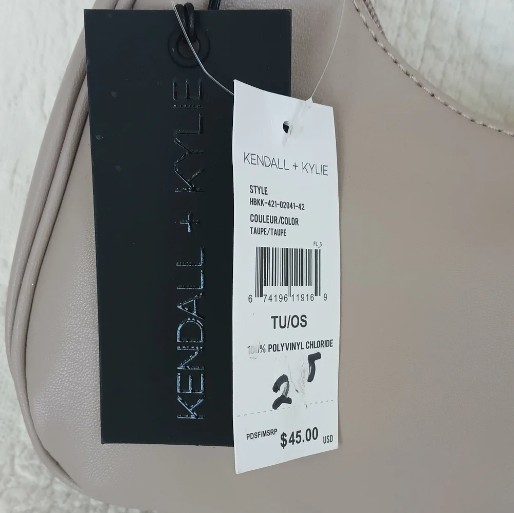 Kendall & Kylie Blush Hobo Bag Gold Accents Scrunch Handle Small Nude Lavender